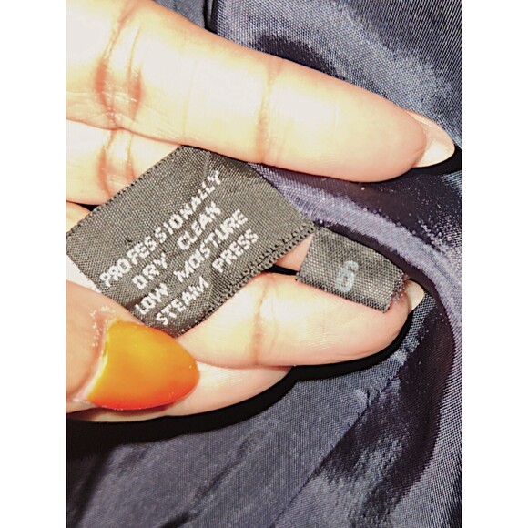 Vintage Giorgio Sant Angelo Size 6 Dark Academ 100% Wool Blazer Jacket Navy Blue - Picture 3 of 7